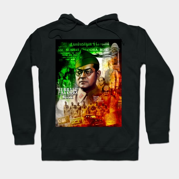 Subhash Chandra Bose Hoodie by SAN ART STUDIO 